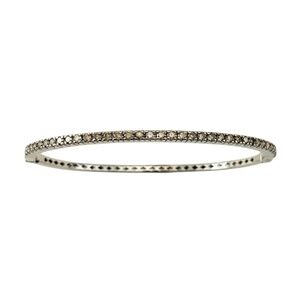 18 Karat White Gold Champagne Diamond Bangle Bracelet #20788